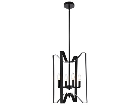 Elegant Lighting Hoffman 4-Light Black Chandelier
