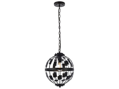 Elegant Lighting Levante 1-Light Black Globe Mini Pendant