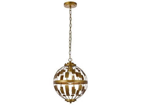 Elegant Lighting Levante 1-Light Brass Globe Mini Pendant
