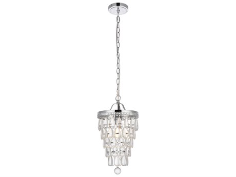 Elegant Lighting Reese 1-Light Chrome Crystal Mini Pendant
