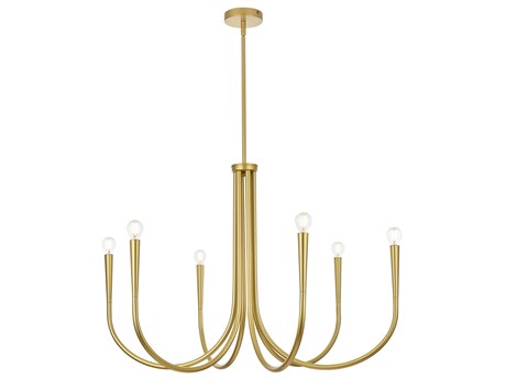 Elegant Lighting Layne 6-Light Brass Chandelier