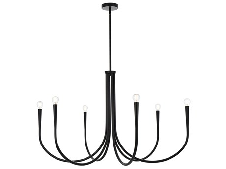 Elegant Lighting Layne 6-Light Black Chandelier