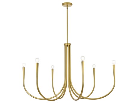 Elegant Lighting Layne 6-Light Brass Chandelier