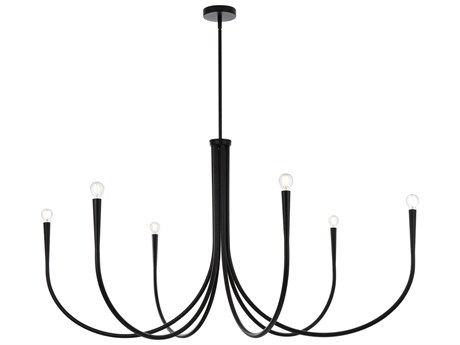Elegant Lighting Layne 6-Light Black Chandelier