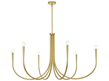 Elegant Lighting Layne 6-Light Brass Chandelier