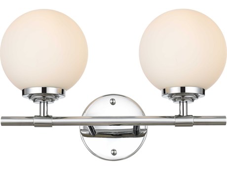Elegant Lighting Ansley 2-Light Chrome Glass Vanity Light