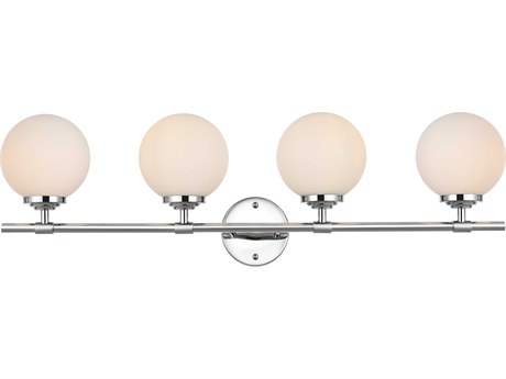 Elegant Lighting Ansley 4-Light Chrome Glass Vanity Light
