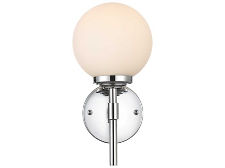 Elegant Lighting Ansley 1-Light Chrome Glass Wall Sconce