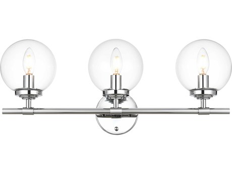 Elegant Lighting Ingrid 3-Light Chrome Glass Vanity Light