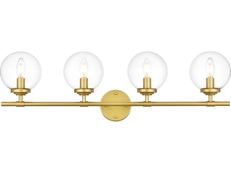 Elegant Lighting Ingrid 4-Light Brass Glass Vanity Light