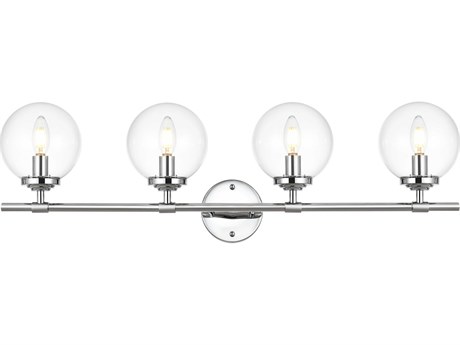 Elegant Lighting Ingrid 4-Light Chrome Glass Vanity Light