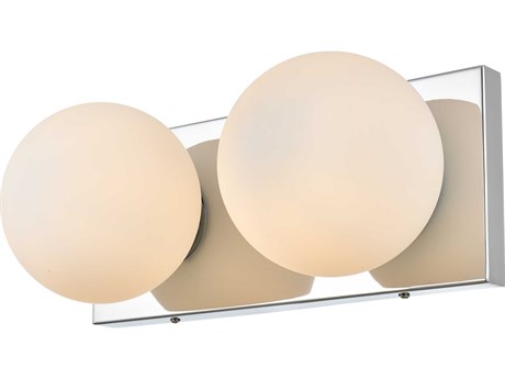 Elegant Lighting Jaylin 2-Light Chrome Glass Vanity Light