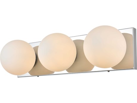Elegant Lighting Jaylin 3-Light Chrome Glass Vanity Light