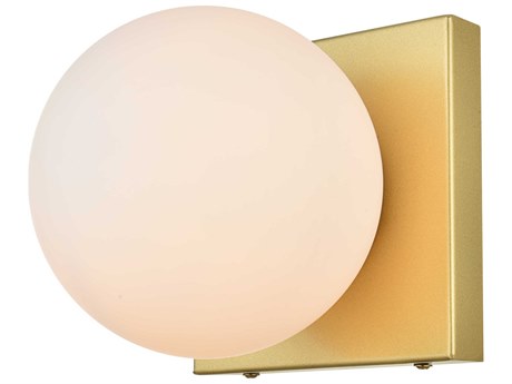 Elegant Lighting Jaylin 1-Light Brass Glass Wall Sconce