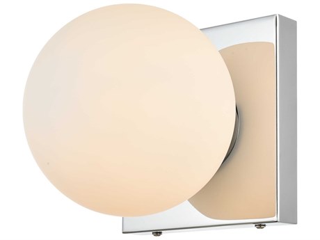 Elegant Lighting Jaylin 1-Light Chrome Glass Wall Sconce