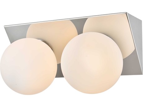 Elegant Lighting Jillian 2-Light Chrome Glass Vanity Light
