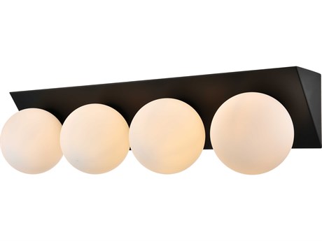 Elegant Lighting Jillian 4-Light Black Glass Vanity Light