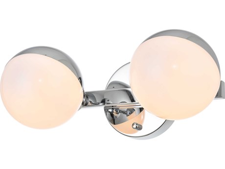 Elegant Lighting Majesty 2-Light Chrome Glass Vanity Light
