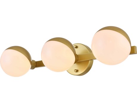 Elegant Lighting Majesty 3-Light Brass Glass Vanity Light