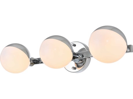 Elegant Lighting Majesty 3-Light Chrome Glass Vanity Light