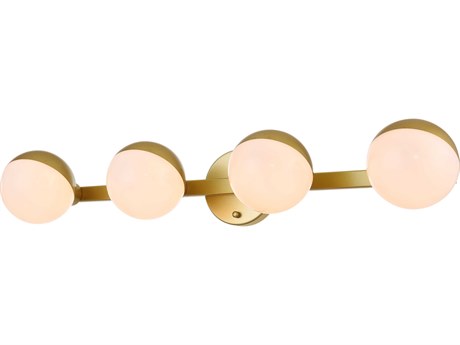 Elegant Lighting Majesty 4-Light Brass Glass Vanity Light