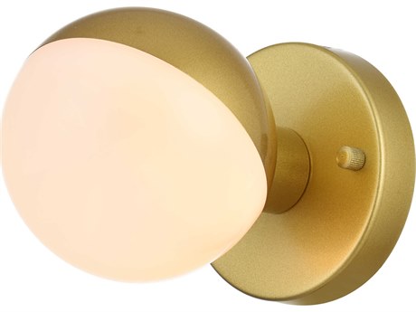 Elegant Lighting Majesty 1-Light Brass Glass Wall Sconce