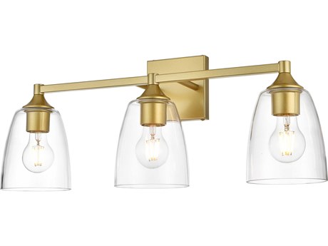 Elegant Lighting Gianni 3-Light Brass Glass Vanity Light