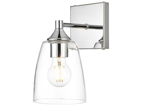 Elegant Lighting Gianni 1-Light Chrome Glass Wall Sconce