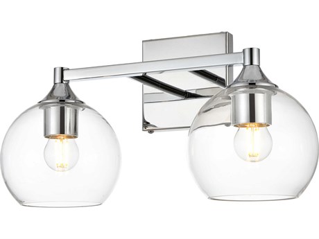 Elegant Lighting Foster 2-Light Chrome Glass Vanity Light