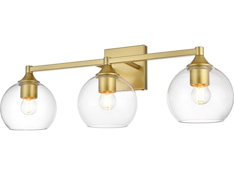 Elegant Lighting Foster 3-Light Brass Glass Vanity Light