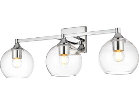 Elegant Lighting Foster 3-Light Chrome Glass Vanity Light
