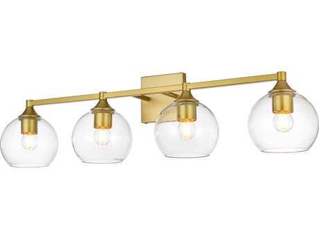 Elegant Lighting Foster 4-Light Brass Glass Vanity Light