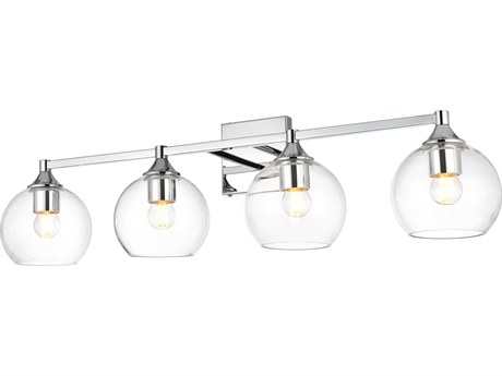 Elegant Lighting Foster 4-Light Chrome Glass Vanity Light