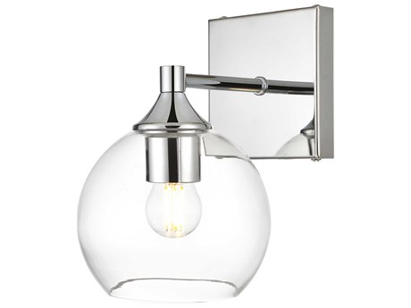 Elegant Lighting Foster 1-Light Chrome Glass Wall Sconce