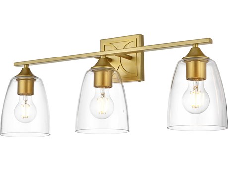 Elegant Lighting Harris 3-Light Brass Glass Vanity Light