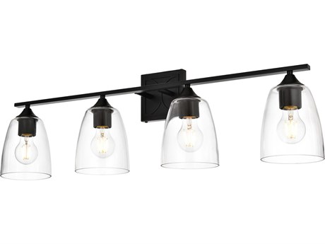 Elegant Lighting Harris 4-Light Black Glass Vanity Light
