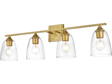Elegant Lighting Harris 4-Light Brass Glass Vanity Light