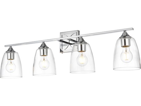Elegant Lighting Harris 4-Light Chrome Glass Vanity Light