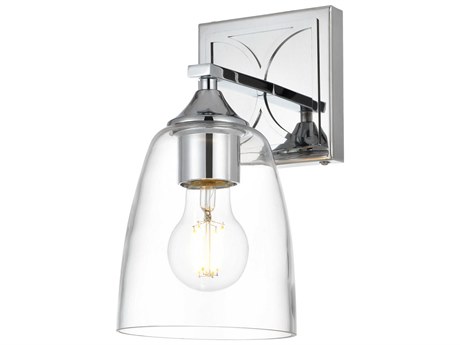 Elegant Lighting Harris 1-Light Chrome Glass Wall Sconce