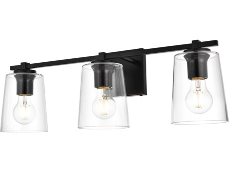 Elegant Lighting Kacey 3-Light Black Glass Vanity Light