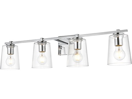 Elegant Lighting Kacey 4-Light Chrome Glass Vanity Light