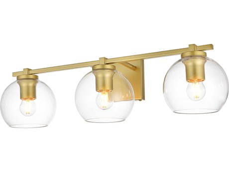 Elegant Lighting Juelz 3-Light Brass Glass Vanity Light