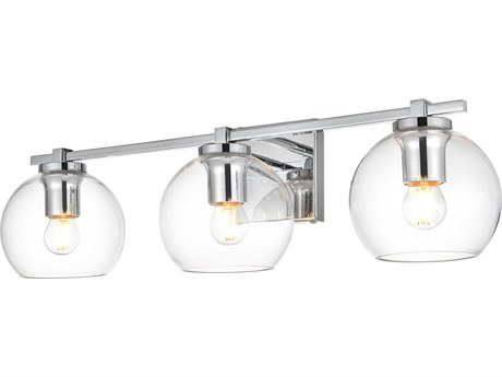 Elegant Lighting Juelz 3-Light Chrome Glass Vanity Light