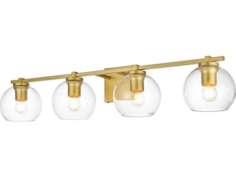 Elegant Lighting Juelz 4-Light Brass Glass Vanity Light