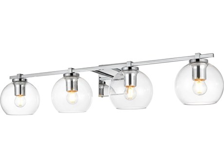 Elegant Lighting Juelz 4-Light Chrome Glass Vanity Light