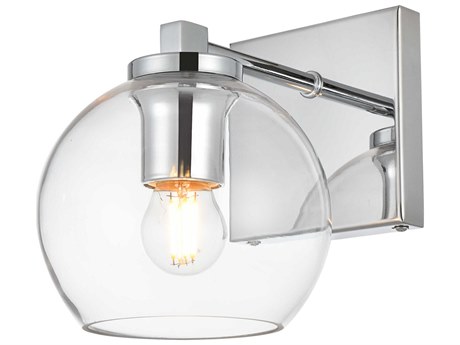 Elegant Lighting Juelz 1-Light Chrome Glass Wall Sconce