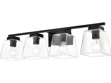 Elegant Lighting Merrick 4-Light Black Glass Vanity Light