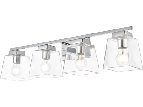 Elegant Lighting Merrick 4-Light Chrome Clear Glass Vanity Light