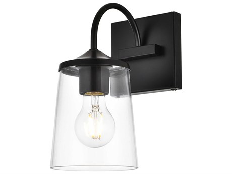 Elegant Lighting Avani 1-Light Black Glass Wall Sconce