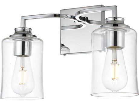 Elegant Lighting Ronnie 2-Light Chrome Glass Vanity Light